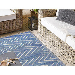 Avis Beliani Tapis extérieur bleu à motif zigzag 120 x 180 cm BALOTRA