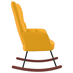 Avis Maison Chic Chaise à bascule | Fauteuil Relax, design moderne Jaune moutarde Velours -GKD67998