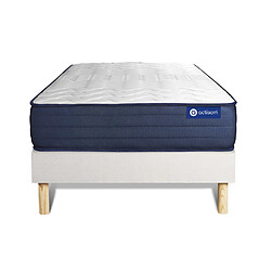 ACTISOM Ensemble matelas ACTILATEX LIFE 120x200 Latex et Mémoire de forme 5zones de confort + sommier KIT blanc