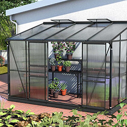 Vitavia Serre de jardin en polycarbonate 4 mm et aluminium noir avec embase Ida 201. x 324.30 x 220.80 cm.