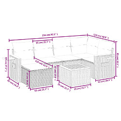 Avis vidaXL Salon de jardin avec coussins 7 pcs gris résine tressée