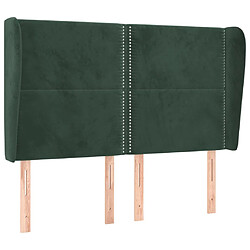 vidaXL Tête de lit avec oreilles Vert foncé 147x23x118/128 cm Velours