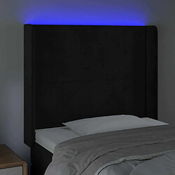 Acheter Maison Chic Tête de lit scandinave à LED,meuble de chambre Noir 83x16x118/128 cm Velours -MN84822