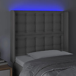 Acheter Maison Chic Tête de lit scandinave à LED,meuble de chambre Gris 93x16x118/128 cm Similicuir -MN53773