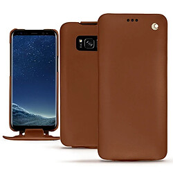 Housse cuir Samsung Galaxy S8 - Rabat vertical - Marron ( Nappa - Pantone #8B4720 ) - NOREVE