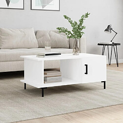 Maison Chic Table basse,Table Console Table d'appoint, Table pour salon blanc 90x50x40 cm bois d'ingénierie -MN92759