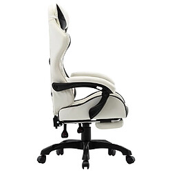 Avis Maison Chic Chaise de jeu vidéo avec repose-pied, Chaise gaming, Fauteuil gamer d'ordinateur,Chaise de Bureau Noir et blanc Similicuir -GKD85610