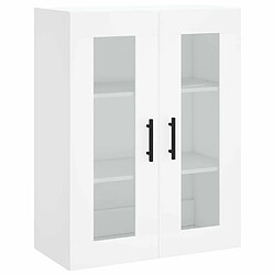 Maison Chic Lot de 2 Armoires murales,Meuble de Rangement,Armoire Suspendue blanc bois d'ingénierie -MN61716 pas cher