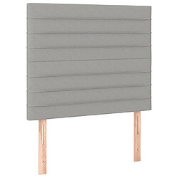 Maison Chic Lot de 2 Têtes de lit design pour chambre - Décoration de lit Gris clair 80x5x78/88 cm Tissu -MN21728