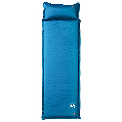 vidaXL Matelas de camping autogonflant oreiller 1 personne turquoise