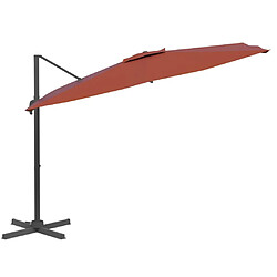 Avis Maison Chic Parasol Jardin | Parasol déporté avec mat en aluminium Terre cuite 300x300 cm - GKD43798