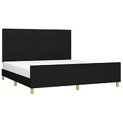 Avis Maison Chic Lit adulte - Cadre Structure de lit avec tête de lit Contemporain Noir 180 x 200 cm Tissu -MN79813