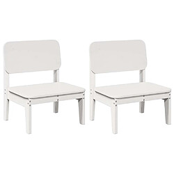 vidaXL Chaises de jardin lot de 2 blanc 60x52,5x72 cm bois massif pin