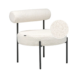 Beliani Fauteuil ALPHA Bouclé Blanc