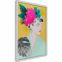 Paris Prix Affiche Murale Encadrée Crown of Flowers 20 x 30 cm Blanc