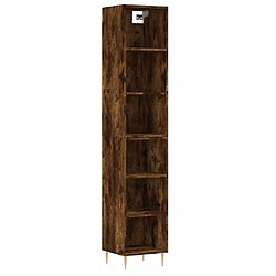 vidaXL Buffet haut Chêne fumé 34,5x32,5x180 cm Bois d'ingénierie