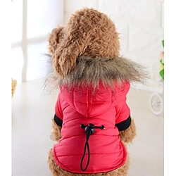 Wewoo Manteau de chien pour animaux de compagnie Hiver Chaud petits vêtements de Chihuahua doudoune capuche fourrure veste petit gros chiensTaille XS Rouge