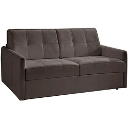 Inside 75 Canapé convertible CUBE en microfibre marron couchage 160cm express sommier lattes matelas 16 cm