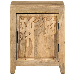 vidaXL Table de chevet 40x30x50 cm Bois de manguier massif