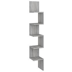 vidaXL Étagère angle murale Sonoma gris 20x20x127,5 cm Bois ingénierie