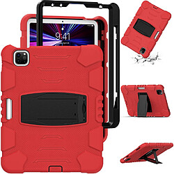 Coque en TPU + silicone anti-chute rouge/noir pour votre Apple iPad Pro 11 pouces (2021)/(2020)/(2018)/Air (2020)