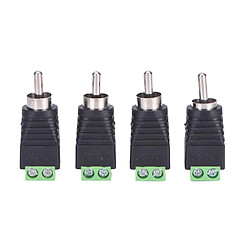 4x Adaptateur Connecteur Haut Parleur Câble À Audio Mâle RCA Prise Convertisseur pas cher