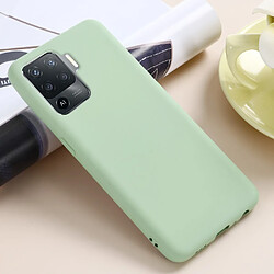 Coque en silicone Liquide de couleur unie avec sangle souple vert pour votre Oppo A94/Reno5 F/F19 Pro/Reno5 Lite