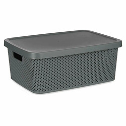 Kipit Boîte de rangement avec couvercle Anthracite Plastique 13 L 28 x 15,5 x 39 cm (12 Unités)