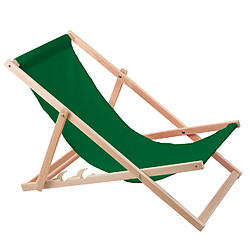 Chaise longue Wood Ok confortable ,en bois , vert, idéale pour la plage, le balcon, la terrasse