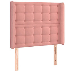 Avis Maison Chic Tête de lit scandinave à LED,meuble de chambre Rose 103x16x118/128 cm Velours -MN26468