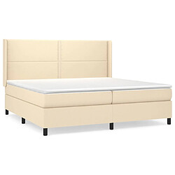 vidaXL Sommier à lattes de lit avec matelas Crème 200x200 cm Tissu