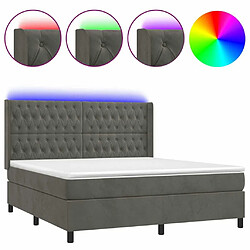 Sommier à lattes,Cadre à lattes de lit pour Adulte matelas et LED Gris foncé 160x200 cm -MN71381