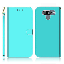 Wewoo Housse Coque Etui à rabat horizontal en surface imitation miroir pour LG K50 avec fentes cartes et porte-cartes ainsi que portefeuille et lanière Vert menthe