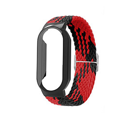 Bracelet en nylon élastique, 3 en 1, tressé pour votre Xiaomi Mi Band 7/7 NFC - Black rouge/noir