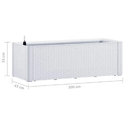 vidaXL Lit surélevé de jardin et système d'arrosage Blanc 100x43x33 cm pas cher