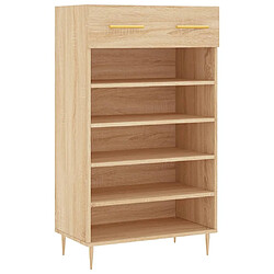 Maison Chic Armoire à Chaussures,Meuble de Rangement à Chaussures chêne sonoma 60x35x105cm bois d'ingénierie -MN58117