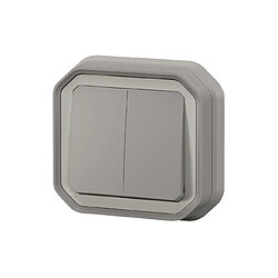 commande double - 10a - gris - encastré - legrand plexo 069815l