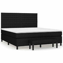 Maison Chic Lit Adulte - Lit simple Lit à sommier tapissier avec matelas moelleux - Meuble de Chambre - Noir 180x200 cm Tissu -MN74695