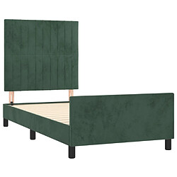 Acheter Maison Chic Cadre/structure de lit avec tête de lit pour adulte - Lit Moderne Chambre Vert foncé 90x200 cm Velours -MN96876