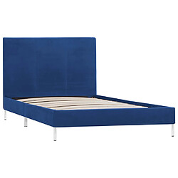 vidaXL Cadre de lit sans matelas bleu tissu 90x200 cm