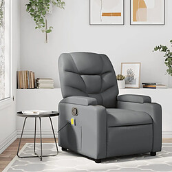 Maison Chic Fauteuil de massage inclinable,Fauteuil luxe de relaxation Gris Similicuir -MN64948