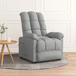 vidaXL Fauteuil inclinable électrique Gris clair Tissu