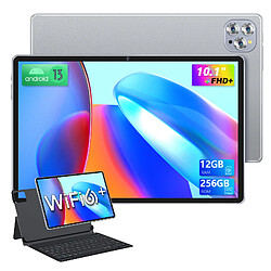 VANWIN Tablette Tactile-V62(Carte SIM+WIFI6)-10.1 Pounes - 2K HD-Android 13- 12Go RAM +256Go ROM -7000mAh-Gris-Avec Bookover+Clavier