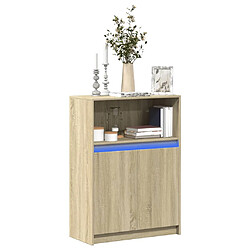 vidaXL Buffet avec LED chêne sonoma 72x34x100 cm bois d'ingénierie