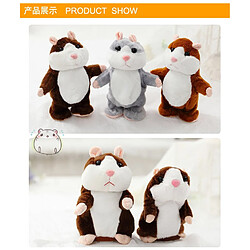 Universal 16cm parler hamster souris animal de compagnie peluche mignon doux animal poupée parler imitation magnétophone hamster drôle jouet enfant cadeau | animal de compagnie électronique (brun) pas cher