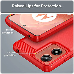 Acheter Htdmobiles Coque pour Motorola Moto G04 / G04s / G24 / G24 Power / E14 - housse etui silicone gel carbone + film ecran - ROUGE