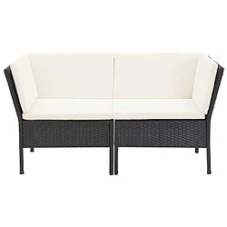 Acheter Maison Chic Salon de jardin 6 pcs + coussins - Mobilier/Meubles de jardin - Table et chaises d'extérieur Résine tressée Noir -MN27372