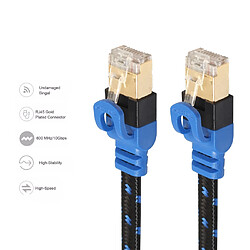 Wewoo CAT7-2 Câble LAN réseau tressé bicolore Ethernet plat 10 gigabits CAT7 CAT7 pour routeur avec modemavec connecteurs RJ45 blindéslongueur 1 m