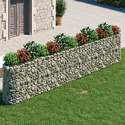 vidaXL Lit surélevé à gabion Fer galvanisé 470x50x100 cm