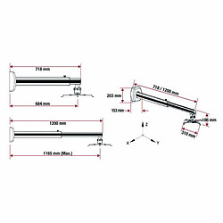 Kimex Support mural vidéoprojecteur à focale courte, Longueur 120cm